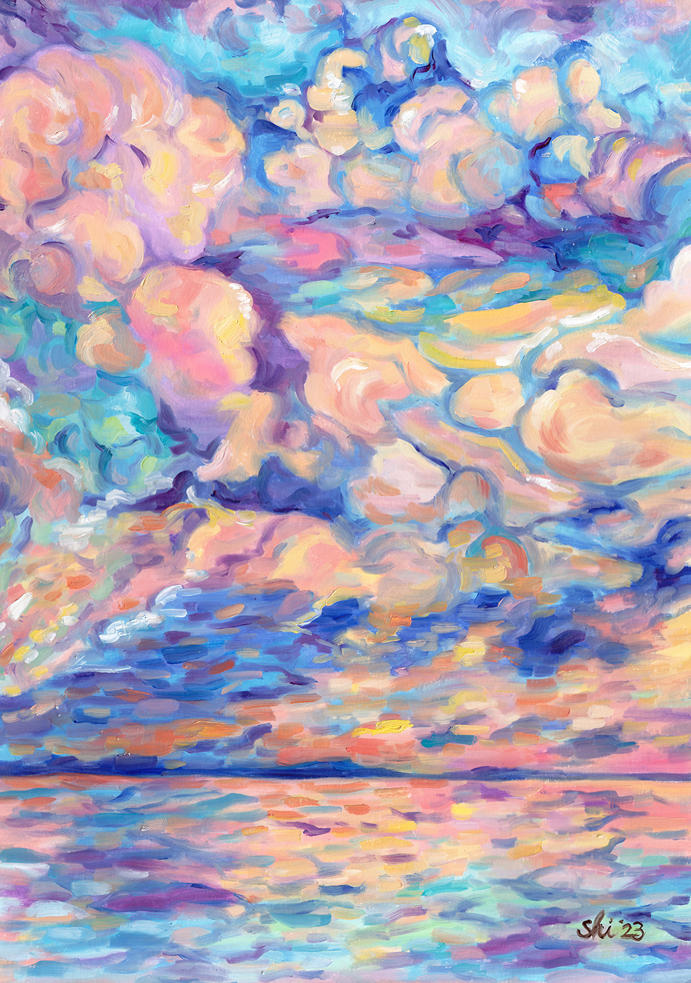 1st Study for a Cotton Candy Ocean